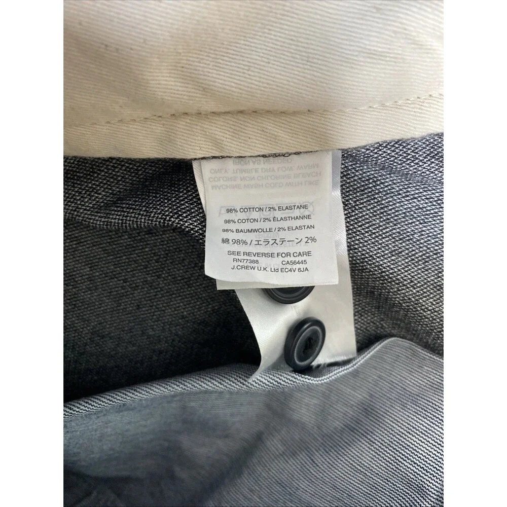 J. Crew 484 Slim Stretch Chino Pants Men's 36x32 Tapered Leg Casual Gray Twill